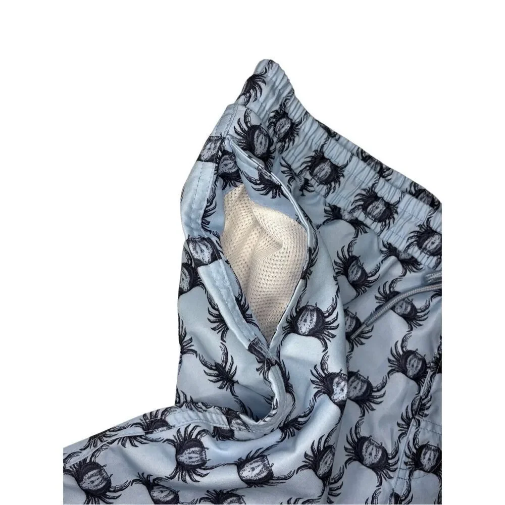 NWT Club Room crab toile printed light blue swim trunks - L